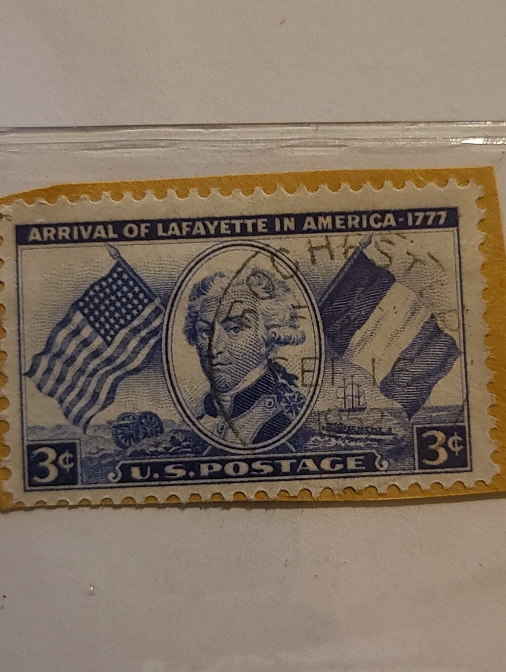 Antique Blue and Yellow Home Design Stamp